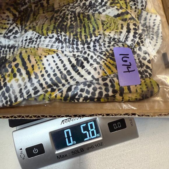 Worthington S Abstract Dot Print Stretch Ruched Top Yellow Chic Y2K Girlhood - Picture 9 of 9